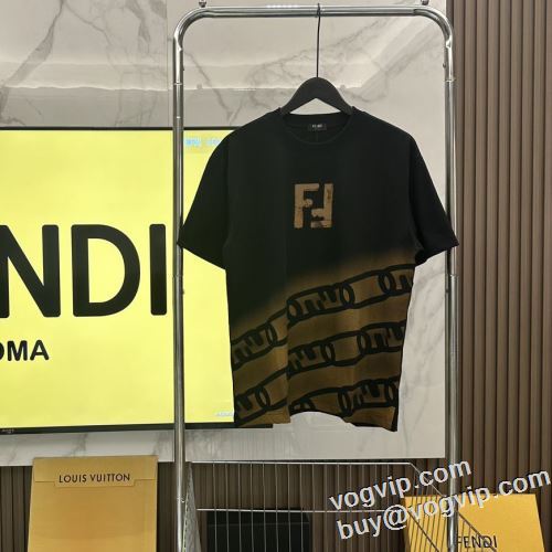 2024 半袖Tシャツ 海外セレブ愛用 バリエーションに富む 2色可選 スーパーコピー フェンディ FENDI