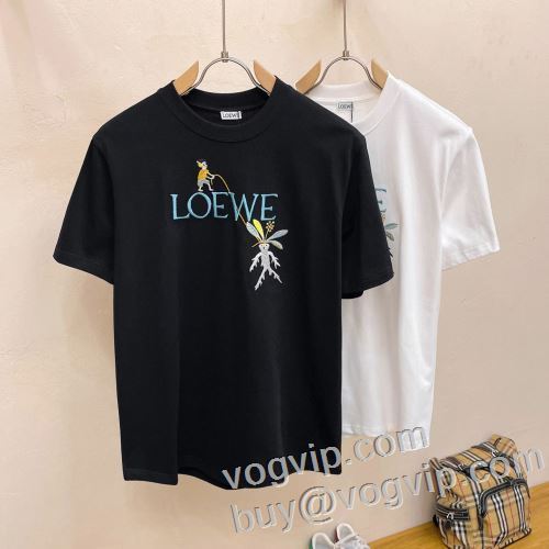 コーデ 知的なムードを演出 ロエベブランドスーパーコピー LOEWE 半袖Tシャツ 2色可選 2024春夏季超人気