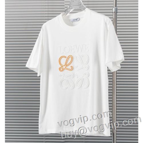 海外セレブ定番愛用 ロエベ LOEWE 半袖Tシャツ Tシャツ メンズ 半袖 2024お買い得新作 半袖Tシャツ おしゃれ 春 夏 スーパーコピー 激安 2色可選