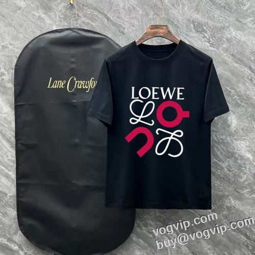 2024春夏季超人気 ロエベ LOEWE ブランドコピー 乾きやすい 半袖Tシャツ 3色可選 お洒落な存在感