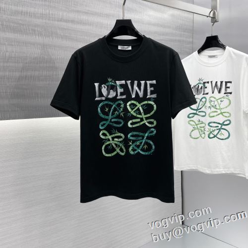 強い魅力を感じる一枚 ロエベ LOEWE ブランド服 コピー 半袖Tシャツ 2色可選 Tシャツ メンズ 半袖 シンプル 大きいサイズ 2024HOT新作登場