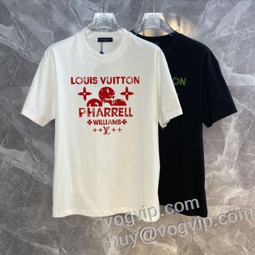 ルイ ヴィトンスーパーコピー 値下げ！ 収縮性のある 半袖Tシャツ 2色可選 LOUIS VUITTON 2024新作品