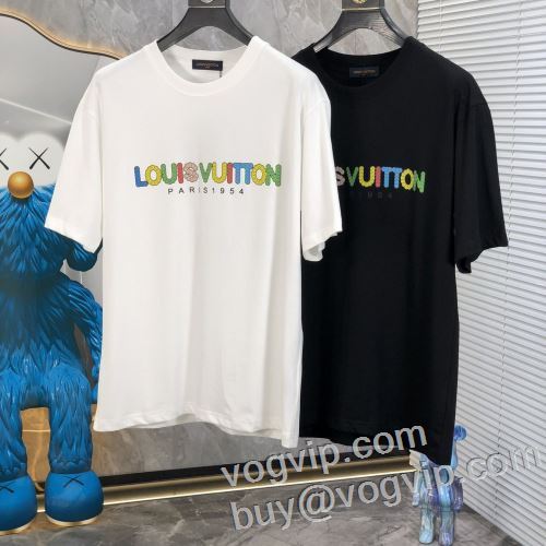 半袖Tシャツ めちゃくちゃお得 ルイ ヴィトンブランドスーパーコピー LOUIS VUITTON 2024新作品 着回し度抜群 2色可選