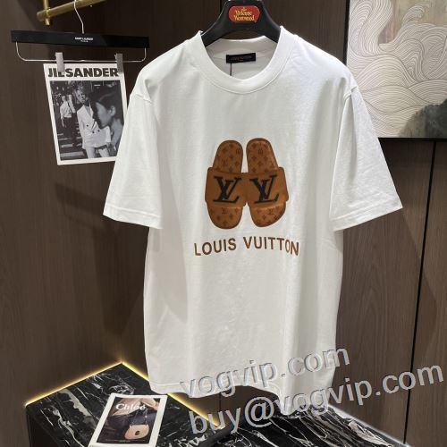 ◆モデル愛用◆ ルイ ヴィトン LOUIS VUITTON スーパーコピーサイト スタイリッシュな印象 半袖Tシャツ 2024HOT大得価