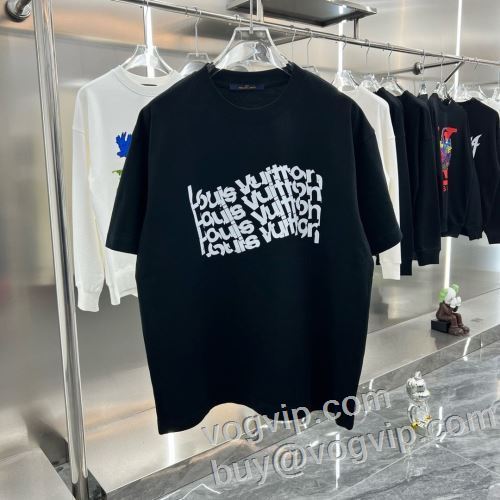 スタイルアップ効果 半袖Tシャツ 2色可選 ルイ ヴィトン LOUIS VUITTON 最高品質のブランドコピー専門店 2024お買い得HOT 一枚でも重ね着してもオシャレに着こなます