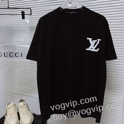 2024お買い得高品質 ルイ ヴィトンブランド コピー LOUIS VUITTON 半袖Tシャツ tシャツ メンズ 半袖 おしゃれ カジュアル 2色可選 重宝するアイテム