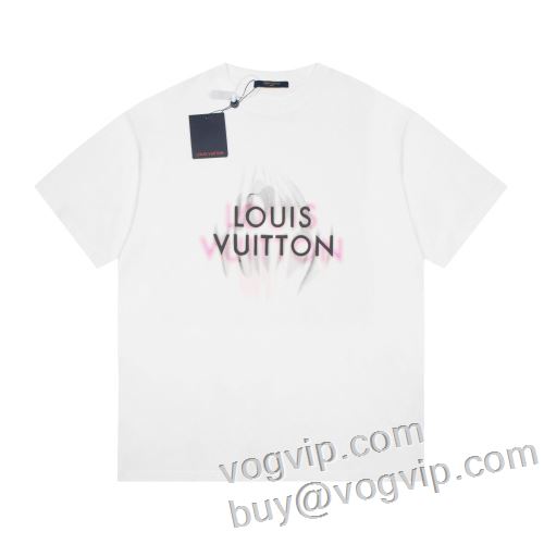 ルイ ヴィトンブランドスーパーコピー 爆買い2024 半袖Tシャツ LOUIS VUITTON 吸汗 速乾 カジュアル 涼しい 快適 2色可選 ムダな装飾を排したデザイン