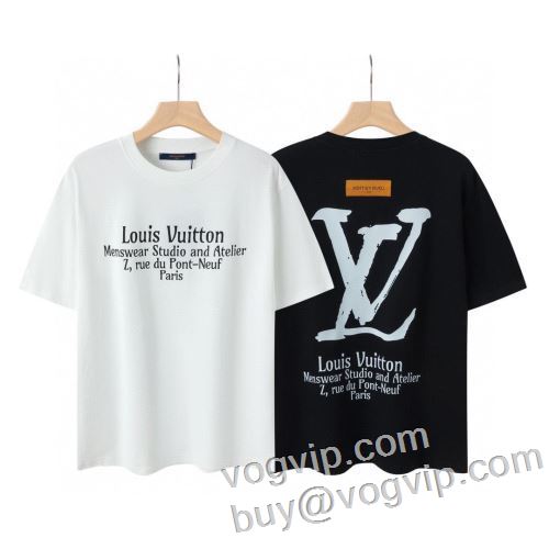 存在感のある 半袖Tシャツ 2色可選 ルイ ヴィトン LOUIS VUITTON 2024秋冬季新作 最高N級ブランドコピー 吸汗性に優れ