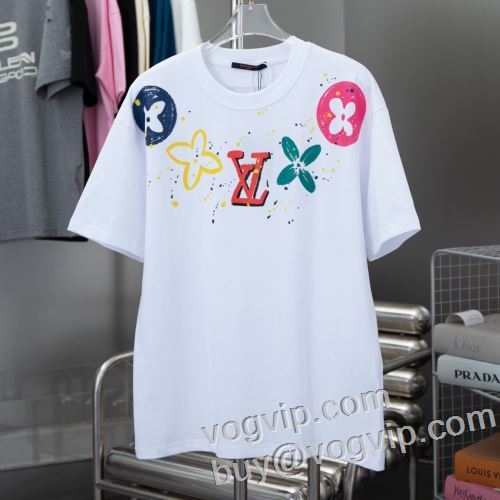 ルイ ヴィトン偽物ブランド お洒落自在 2024春夏 半袖Tシャツ LOUIS VUITTON 2色可選 使い勝手抜群