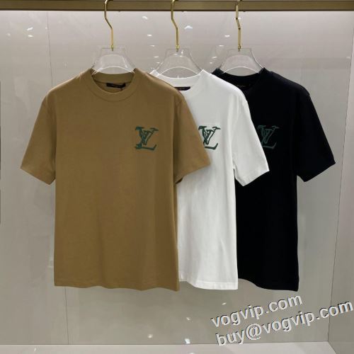 人気が爆発 コピー商品 2024新款 半袖Tシャツ 3色可選 吸汗速乾 ルイ ヴィトン LOUIS VUITTON