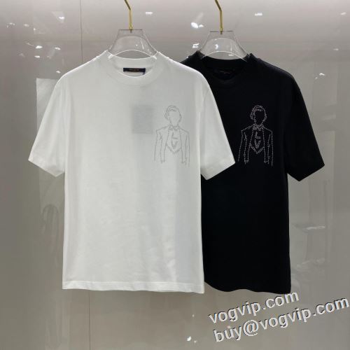 2024新作登場 存在感◎ ルイ ヴィトン LOUIS VUITTON 人気スーパーコピーブランド 半袖Tシャツ 2色可選 消臭抗菌効果がある