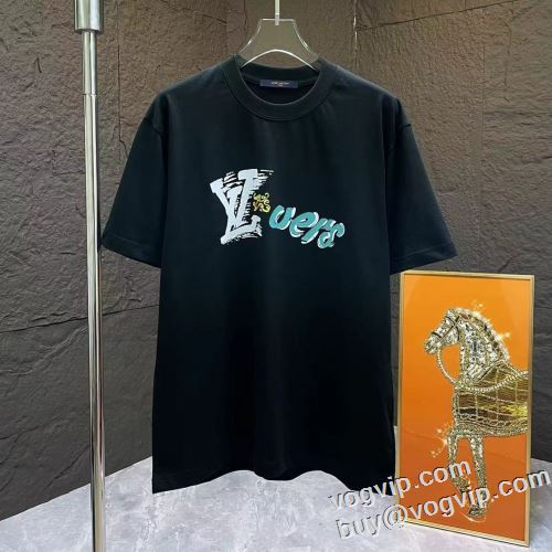 争奪戦必至 最高品質のブランドコピー専門店 2024超激得格安 ルイ ヴィトン LOUIS VUITTON tシャツ メンズ 半袖 おしゃれ カジュアル 半袖Tシャツ 2色可選