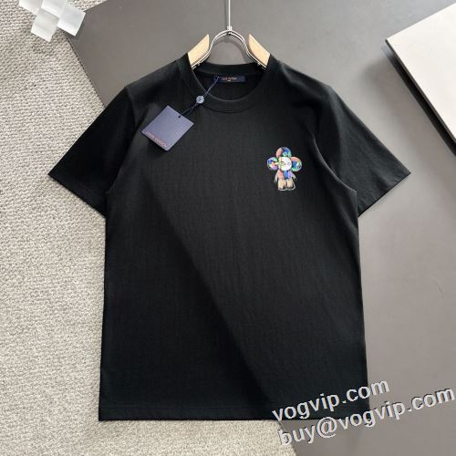 高品質 人気 ルイ ヴィトン 半袖Tシャツ 2色可選 LOUIS VUITTON 偽物ブランド 2024品質保証高品質 着回し度抜群