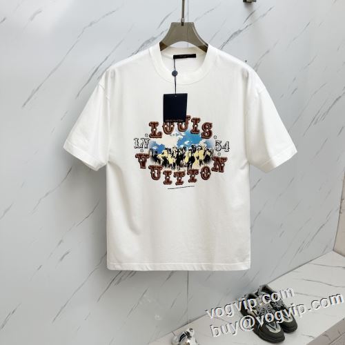 人気商品登場 LOUIS VUITTON コピー商品 2024期限限定！ ルイ ヴィトン 半袖Tシャツ 縦には伸びにくい