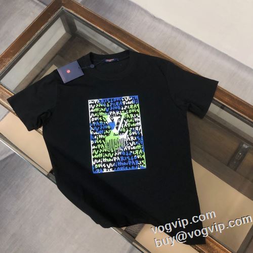 大絶賛の履き心地! ルイ ヴィトン LOUIS VUITTON 吸汗性に優れ 半袖Tシャツ 2色可選 人気スーパーコピーブランド 2024人気定番