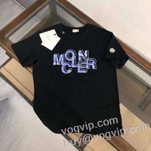 モンクレール偽物ブランド 半袖Tシャツ 快適な着心地 MONCLER 2024お買い得人気セール 2色可選 大人っぼい