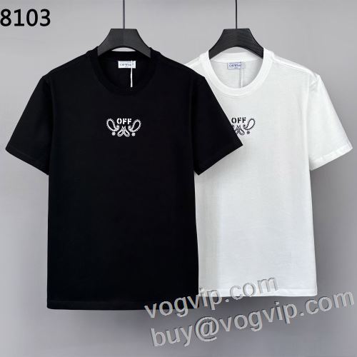 SALE!今季 クールビズ 半袖Tシャツ 2色可選 オフホワイトコピー OFF-WHITE 2024年モデル入荷