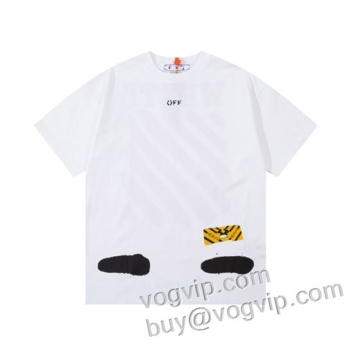 超レア 2024春夏季超人気 オフホワイトブランドスーパーコピー OFF-WHITE 半袖Tシャツ 縦には伸びにくい