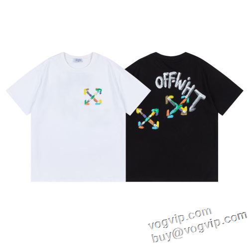 シックスタイルに活躍 オフホワイト OFF-WHITE 2024夏季 半袖Tシャツ 2色可選 弾性が良好で スーパーコピー 激安通販サイト