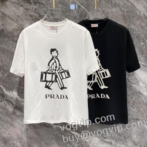 2024年モデル入荷 プラダ PRADAスーパーコピー 半袖Tシャツ カジュアル 2色可選 希少