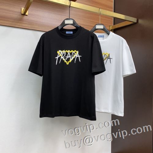 2024春夏 人気商品 半袖Tシャツ 2色可選 優しいフィット感 プラダコピー PRADA