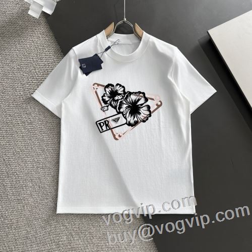 SALE!今季 プラダブランド 偽物 通販 2024春夏 PRADA 半袖Tシャツ 3色可選