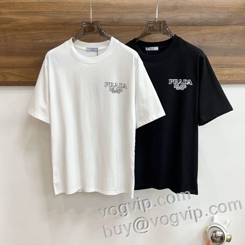 ★安心★追跡付 プラダスーパーコピー 激安 PRADA 2024春夏新作 半袖Tシャツ しわになりにくい 2色可選