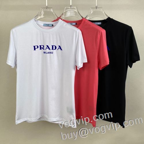 プラダコピー PRADA 2024お買い得新作 半袖Tシャツ 柔らかい手触り 3色可選 おしゃれに絶大な人気の