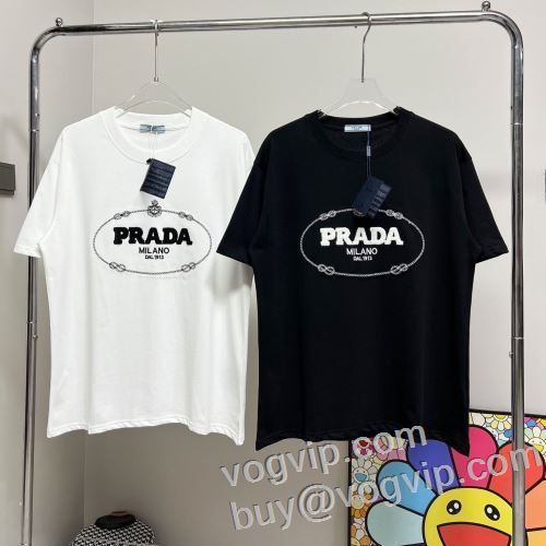 プラダコピーブランド PRADA 2024春夏に最も需要のある 半袖Tシャツ 着心地満点 2色可選