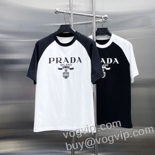 プラダ PRADAスーパーコピー 2024高級品 通販 肌に馴染みやすい 半袖Tシャツ 2色可選 定番のアイテム