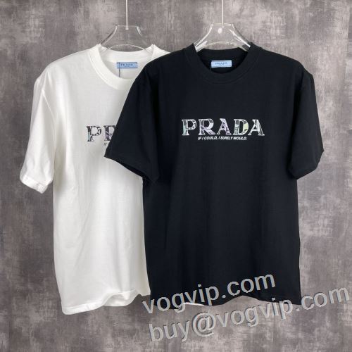 プラダブランド 偽物 通販 耐久性に優れ PRADA 半袖Tシャツ 2024品質保証新作 2色可選 通気性に優れた