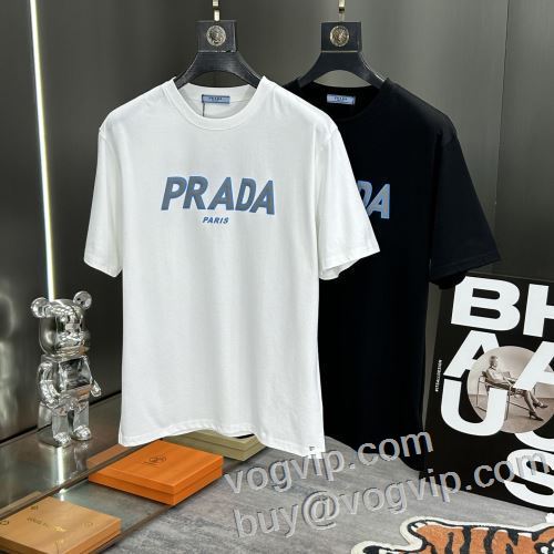 利便性に優れ プラダブランドコピー PRADA 半袖タイプのやわらかい着心地で抜群 2024人気セール低価 半袖Tシャツ 2色可選