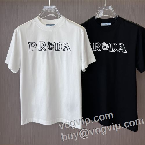 業界高品質スーパーコピー 2024大人気再登場 吸汗 速乾 カジュアル 涼しい 快適 プラダ PRADA 半袖Tシャツ 2色可選