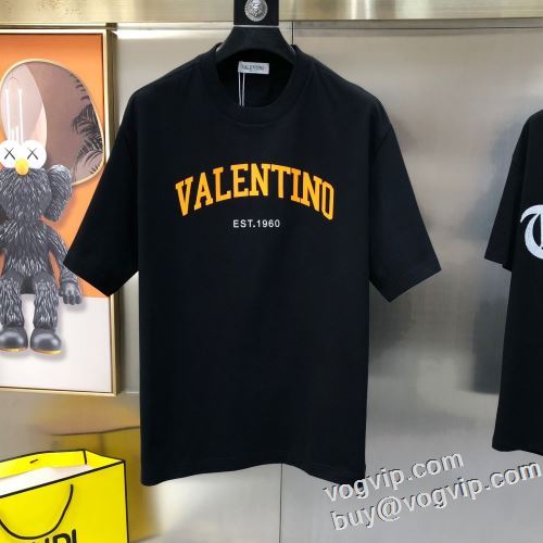 偽物ブランド 最安値！ 2024 涼しい カジュアル 春 夏 薄手 Tシャツ ヴァレンティノ VALENTINO 半袖Tシャツ 4色可選