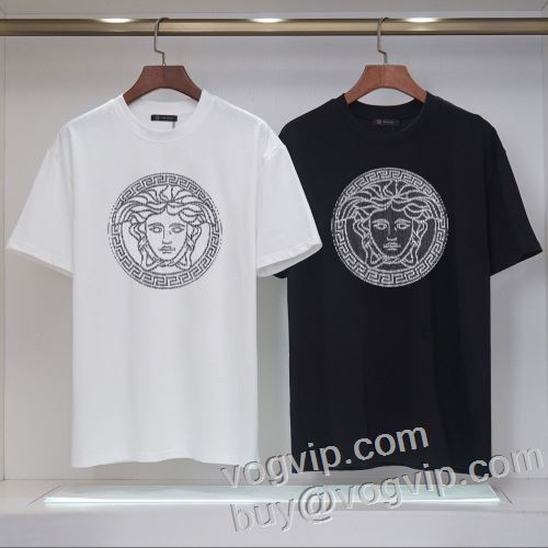 半袖Tシャツ 2色可選 ヴェルサーチブランドコピー VERSACE 2024春夏新作 快適な着心地 お買得