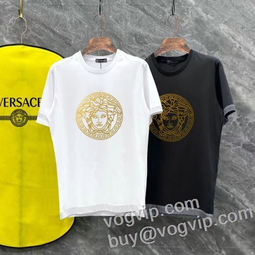 選べる極上 コピー ブランド ヴェルサーチ VERSACE 肌に刺激がなくて 半袖Tシャツ 2色可選 2024超人気新品