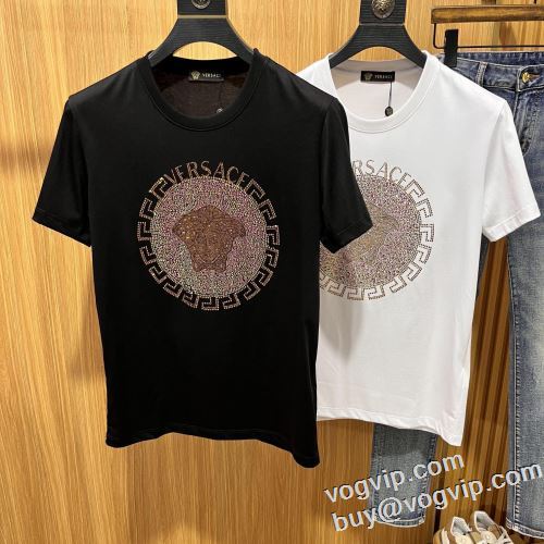 VERSACE スーパーコピー 2024春夏新作 ヴェルサーチ 半袖Tシャツ 2色可選 スタイルアップ効果