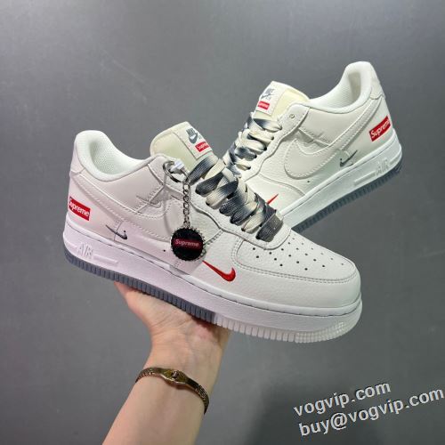 海外限定ライン シュプリーム ブランド コピー N1ke Air Force 1 ‘07 Low “Supreme 軽量で疲れにくく、快適な履き心地 スニーカー フラットシューズ 2色可選