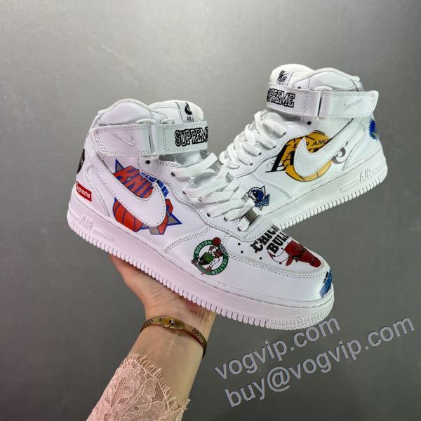 SUPREME x N1ke Air Force 1 MID’07 2024爆買い品質保証 シュプリームスーパーコピー n級品 スニーカー フラットシューズ 定番のアイテム