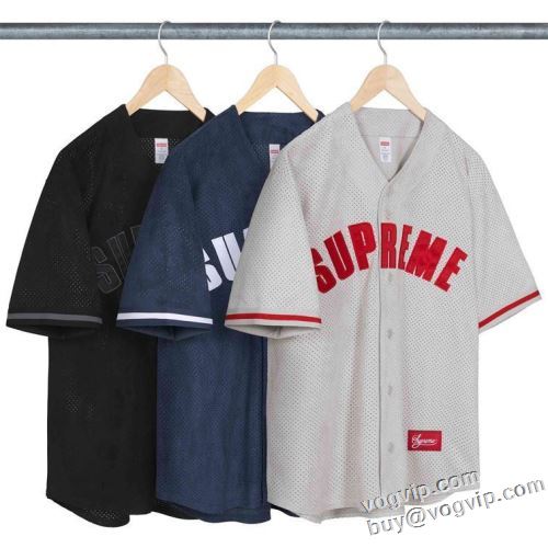 高品質 シュプリームスーパーコピー 激安 SUPREME 24SS ULTRASUEDE MESH BASEBALL JERSEY T-shirt お洒落に魅せる 半袖Tシャツ