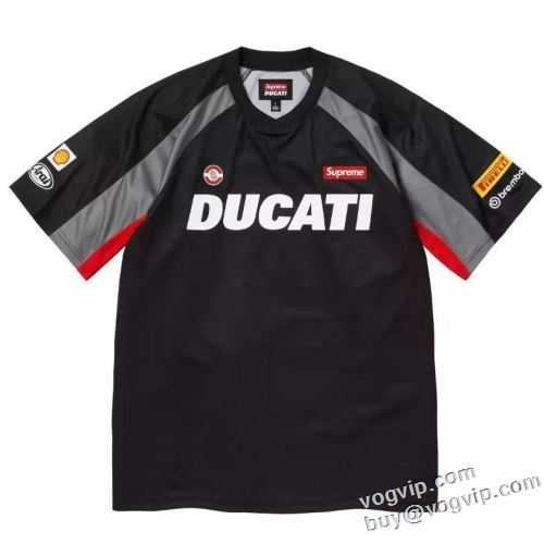 ブランド服 コピー 強い魅力を感じる一枚 シュプリーム SUPREME 24SS Ducati Soccer Jersey TEE 吸汗 速乾 カジュアル 涼しい 半袖Tシャツ