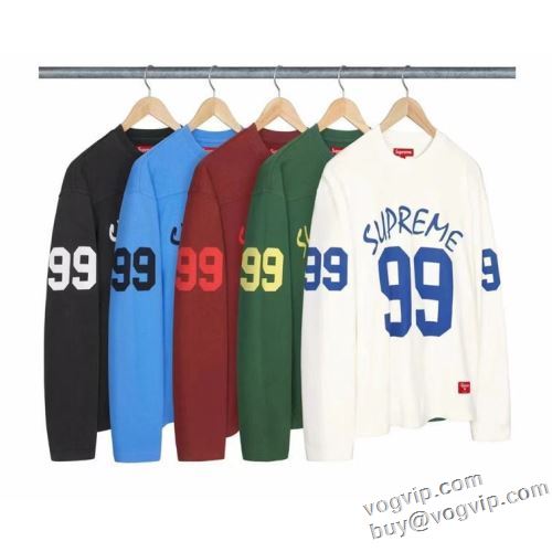 24SS 希少価値大！ SUPREME 99 L/S FOOTBALL TOP 長袖Tシャツ 4色可選 シュプリームブランド コピー 楽に着用出来る