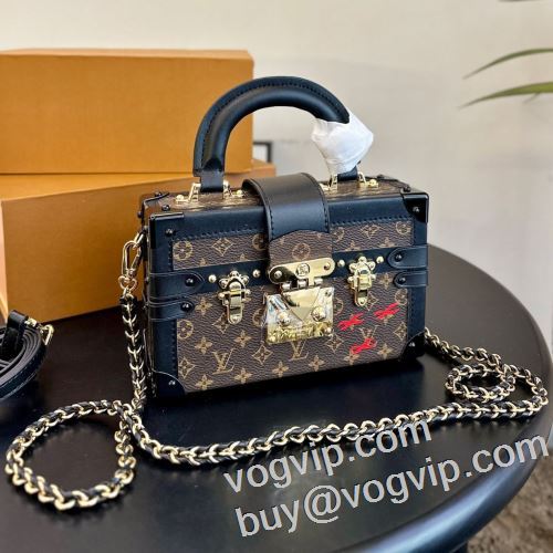 存在感◎ ルイ ヴィトン ブランド コピー LOUIS VUITTON Petite Malle capitale 2024年モデル入荷 ハンドバッグ 2色可選