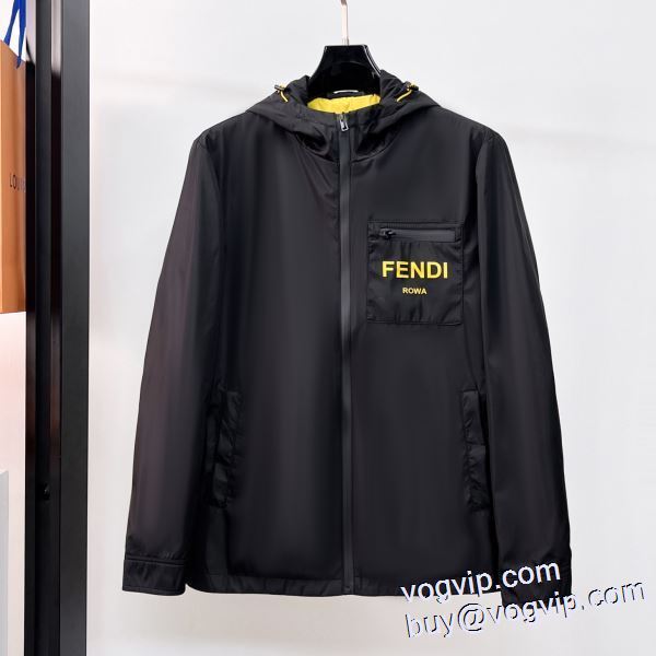 コーデ 知的なムードを演出 最高N級ブランドコピー ブルゾン トレンチコート フェンディ FENDI 2024超激得大人気 防寒機能ある