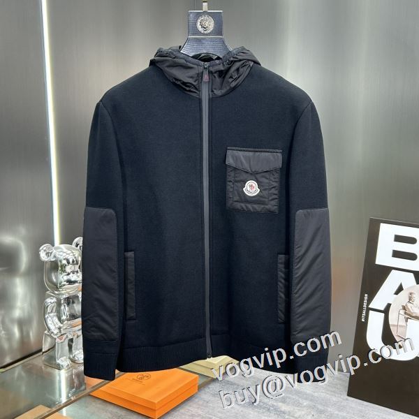 落ち着いた感覚 モンクレール 2024格安通販 メンズ ニットコート MONCLER ブランド 偽物 通販 コート ブルゾン 撥水 メンズ 紳士 シニア プレゼント