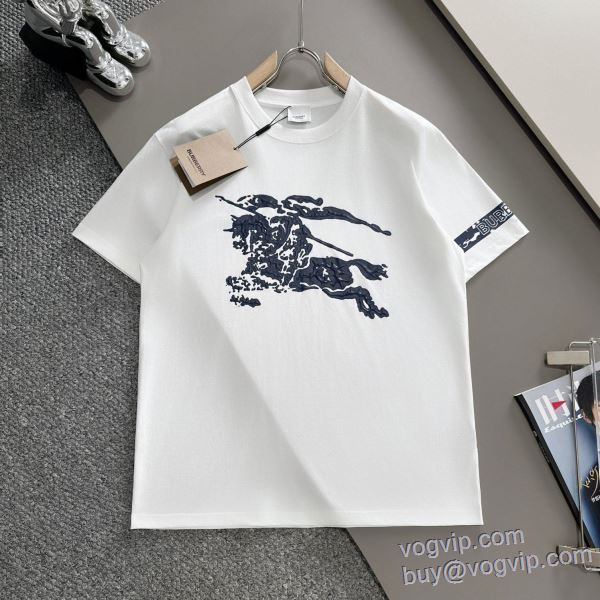 バーバリー BURBERRY 特別人気感謝SALE VOGブランドスーパーコピー 半袖Tシャツ 2色可選 2025品質保証豊富な