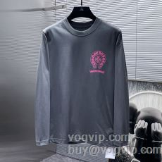 ブランド服 コピー 個性的なデザ 2023秋冬 クロムハーツ CHROME HEARTS 自然な肌触り 長袖Tシャツ