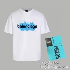 2024夏季 高品質 バレンシアガ BALENCIAGAブランドコピー 半袖Tシャツ 2色可選 肌に密着