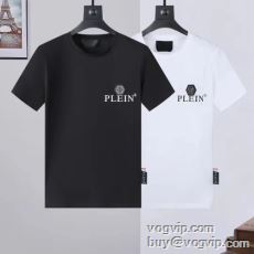 2024春夏 半袖Tシャツ 通気性に優れた フィリッププレイン PHILIPP PLEINコピー 2色可選 魅惑