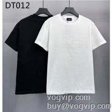 首胸ロゴ  ディースクエアード 2024年モデル入荷 DSQUARED2スーパーコピー 半袖Tシャツ 2色可選 カジュアル
